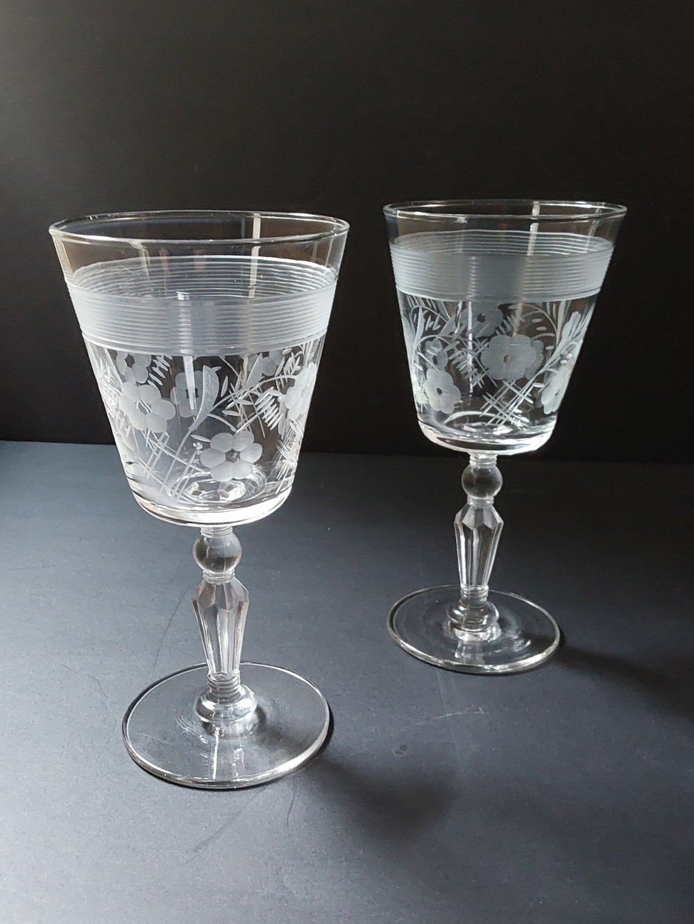 Libbey Clear Etched Floral Wine Glasses (Set of 2)